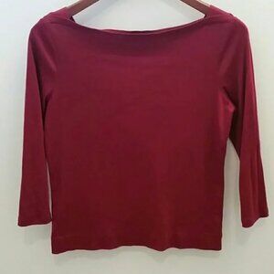Talbots Maroon 3/4 Sleeve Top